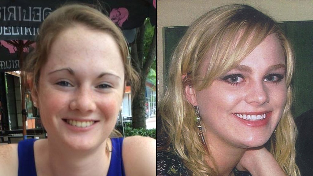 A graphic showing Hannah Graham and Morgan Harrington. Virginia Tech junior Morgan Harrington (right), 20, disappeared Saturday night, Oct. 17, 2009, during a Metallica concert. University of Virginia student Hannah Graham (left), 18, disappeared early Saturday morning, Sept. 13, 2014. Credit:	Charlottesville PD/Family Photo via CNN