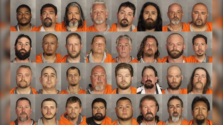 This graphic depicts just a small number of the nearly 200 arrests made following a biker gang-related shooting at a Waco, Texas Twin Peaks restaurant.